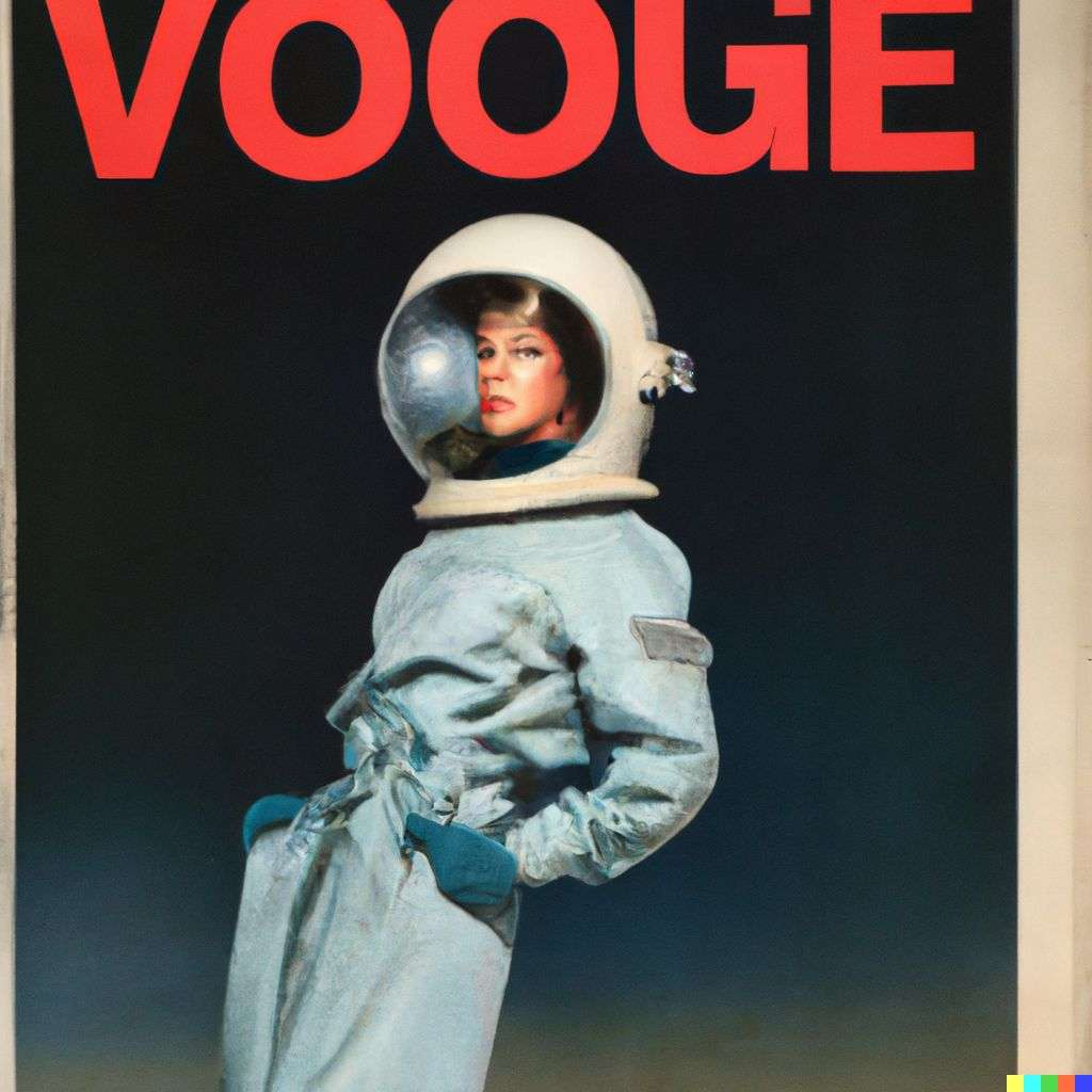 an astronaut, front cover of Vogue, 1950